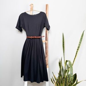 ASOS Belted Navy Midi Dress